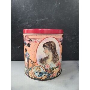 Baker's Estate Vintage Victorian Lidded Tin, EMPTY
